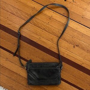 Frye Gray Leather Crossbody Bag